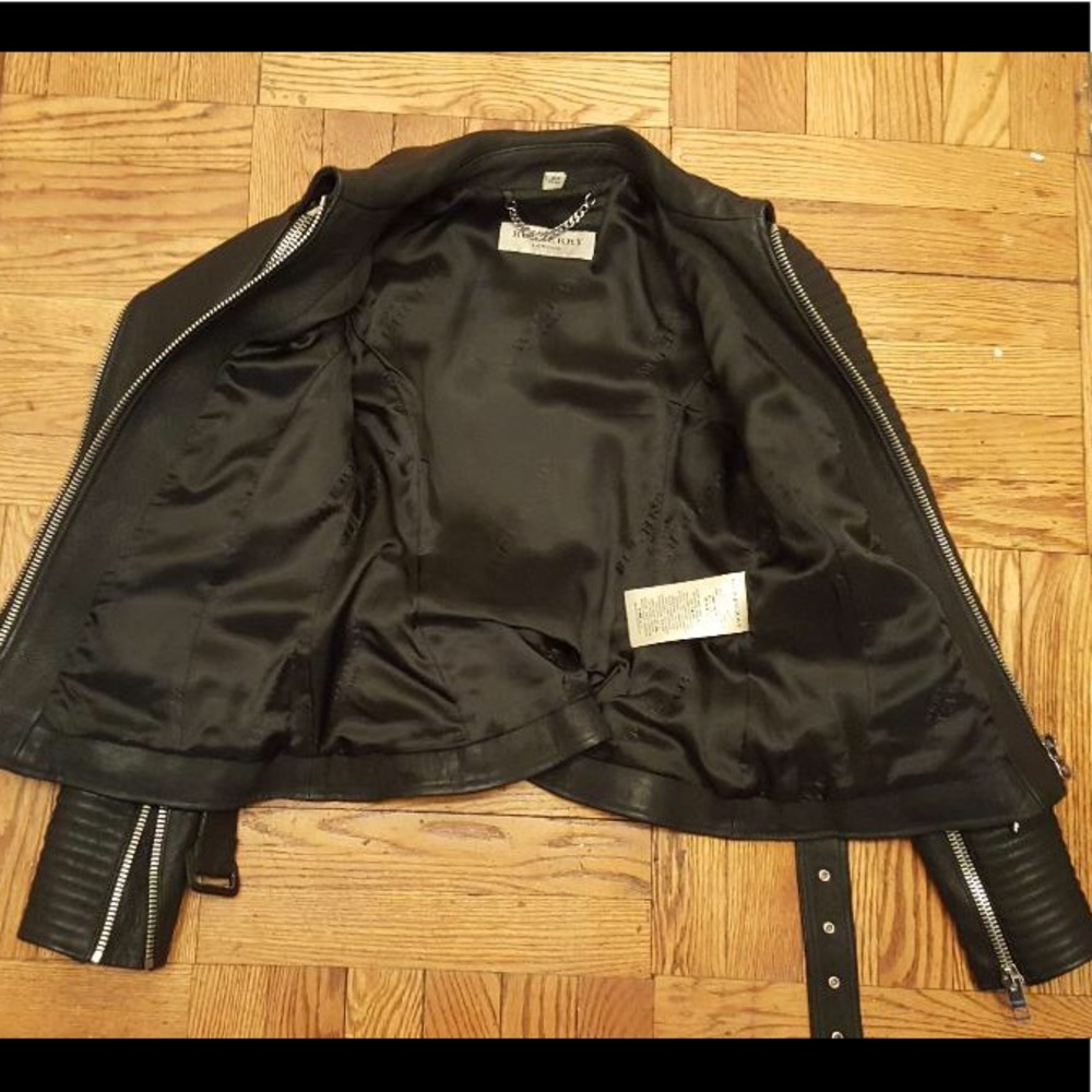 HOSTPICK !!! Burberry Moto  lamb Leather Jacket - Picture 6 of 9